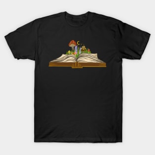 Open Book Cottage Core Design- Books- T-Shirt